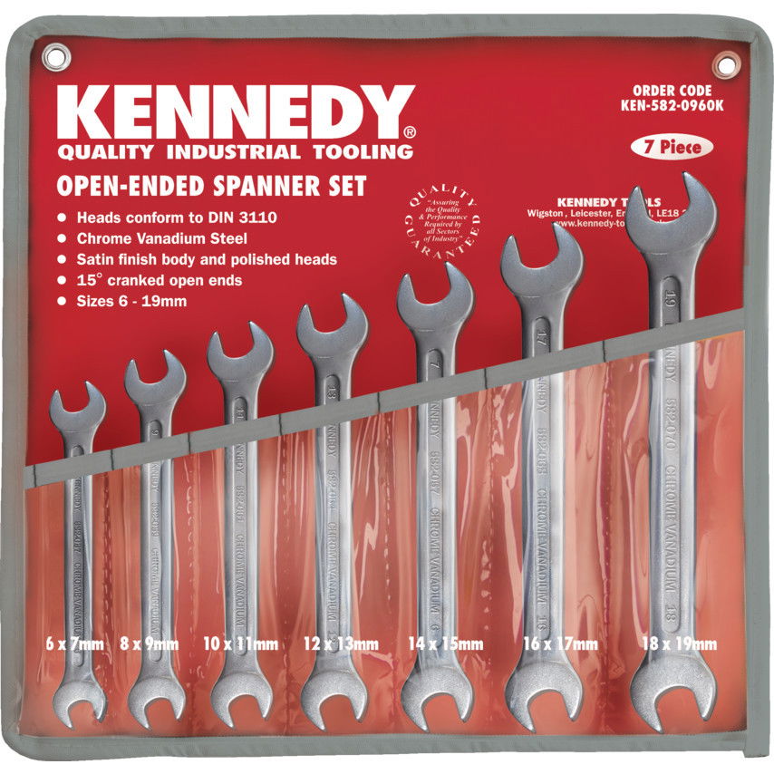 KENNEDY 6 - 19 mm ipari villáskulcs készlet, 7 részes termék fő termékképe
