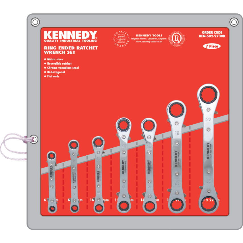 KENNEDY 6 - 22 mm egyenes racsnis csillagkulcs készlet, 7 részes termék fő termékképe