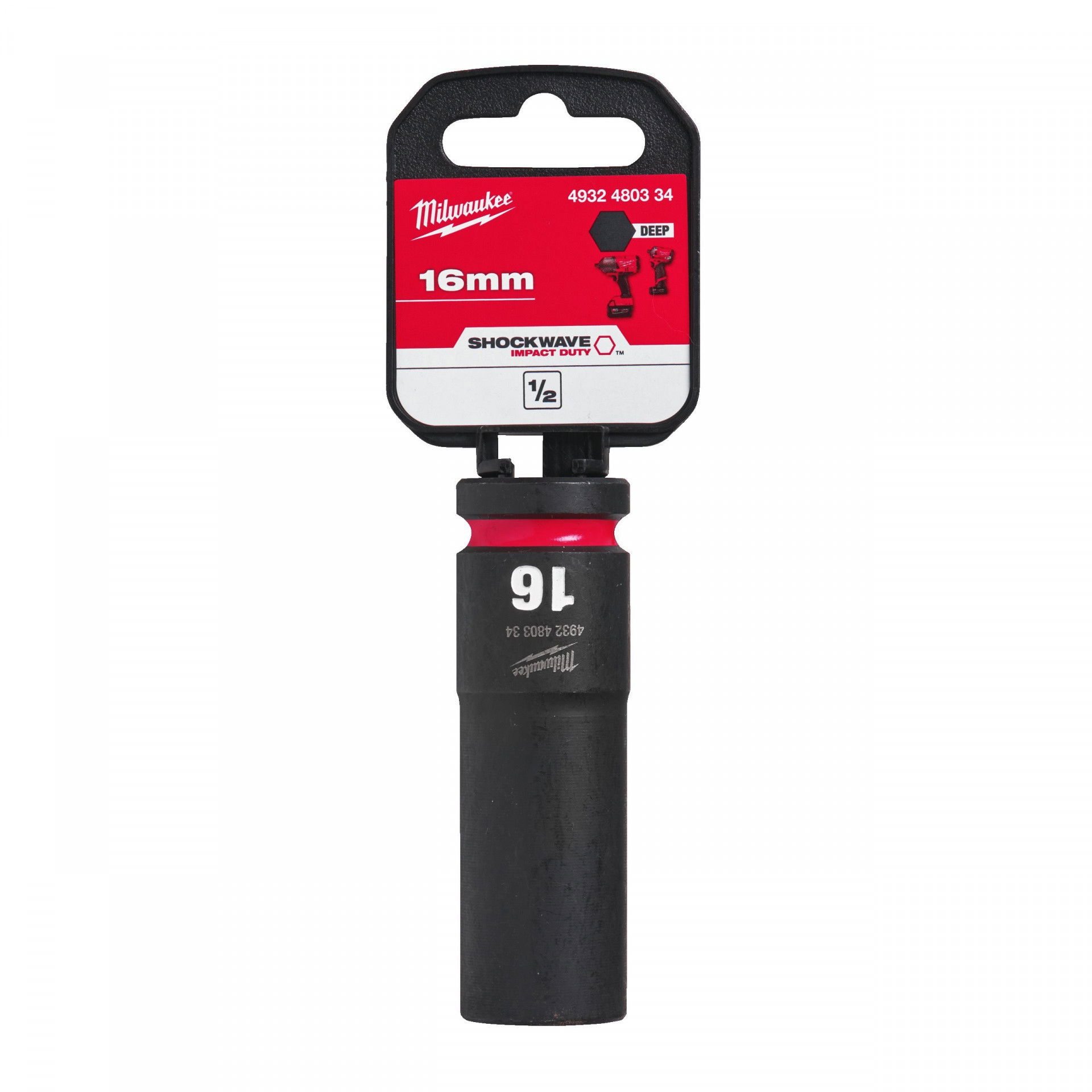 Milwaukee Shockwave Impact Duty™ 1/2"-os gépi dugókulcs fej, hosszú, 6-lapú, 16 mm termék fő termékképe