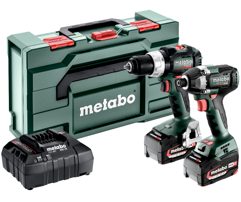 METABO COMBO SET 2.8.8 18 V akkumulátoros gépcsomag (2 x 5.2 Ah Li-Power akkuval, metaBOX kofferben) termék fő termékképe
