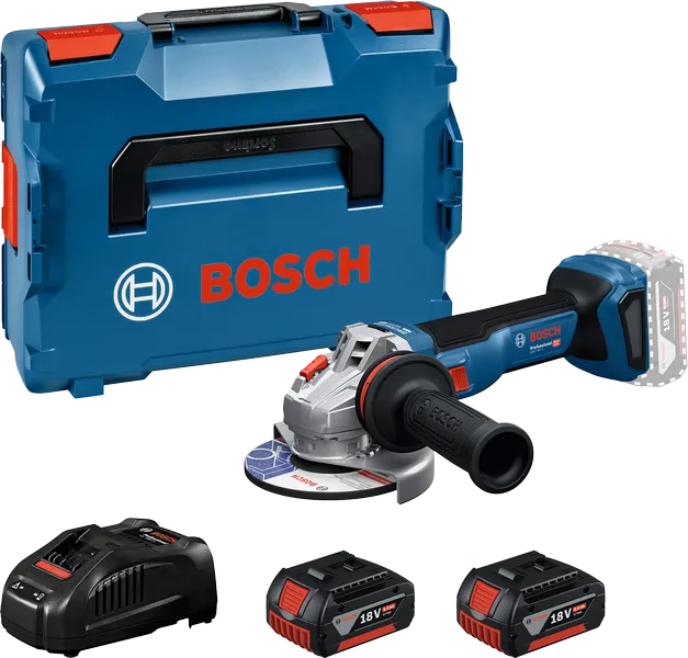 Bosch GWS 18V-11 akkus sarokcsiszoló (2 x 5.0 Ah Li-ion akkuval, L-BOXX-ban) termék fő termékképe